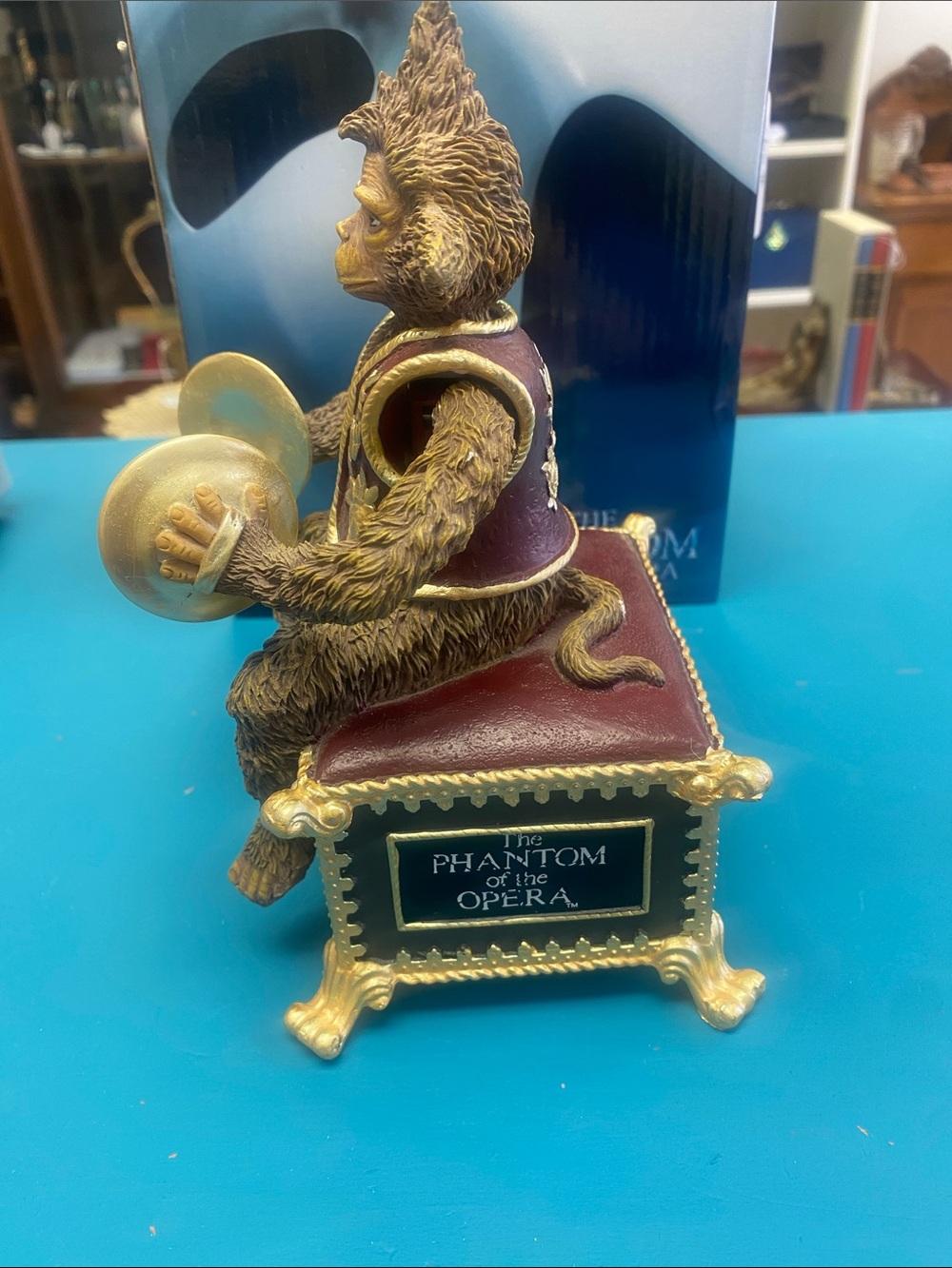 Music box Phantom of the Opera Monkey Figurine with Cymbals - Brown & Gold 1986 - Picture 5 of 7